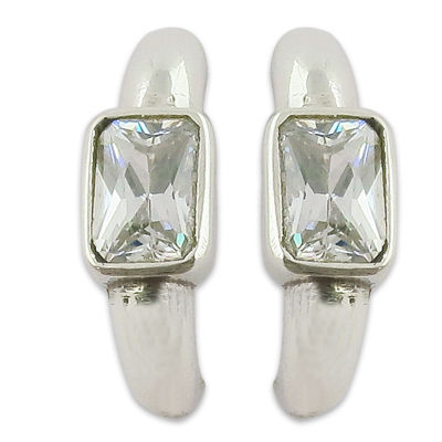 Hot! Dazzling Cubic Zirconia Silver Gemstone Earrings
