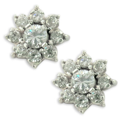 Exclusive Cubic Zirconia Silver Gemstone Earrings