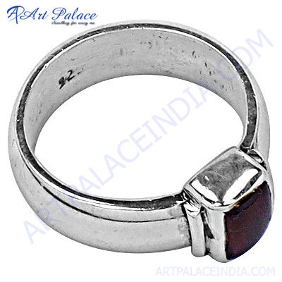 Cute Garnet  Silver Ring