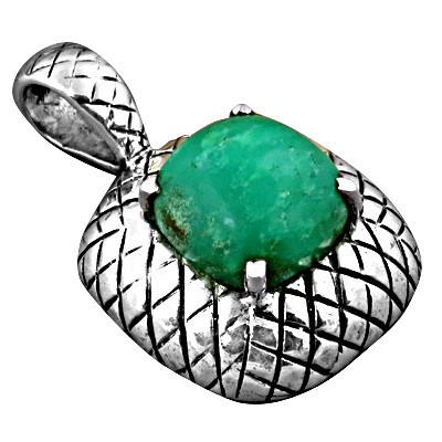 Truly Designer Crysoprase Gemstone Silver Pendant