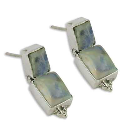 Hot!!! Luxury Rainbow Moonstone Gemstone Earrings