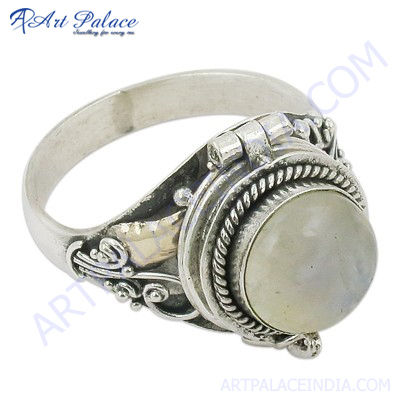 High Quality Rainbow MoonStone  Silver Ring