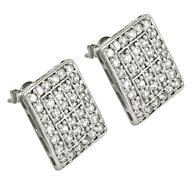 Fashion Accessories Cubic Zirconia Gemstone Silver Earrings 