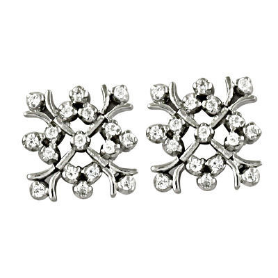 Latest 925 Sterling Silver CZ Gemstone Silver Earrings