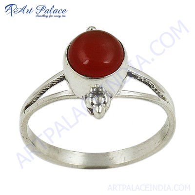 Best Selling Silver Gemstone Ring With Carnelian