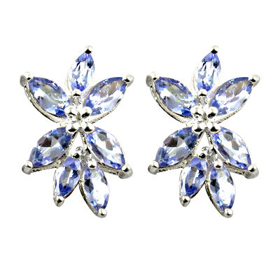 Hot Blue 925 Sterling Silver Earrings 