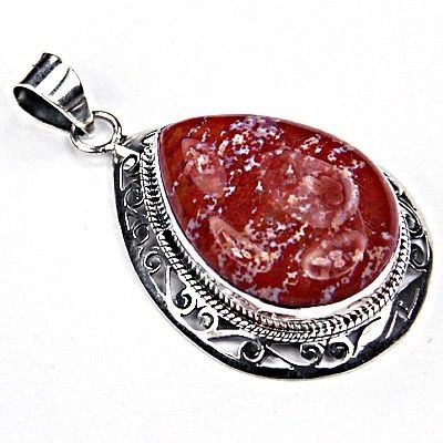 New Designer Jasper Gemstone Silver Pendant