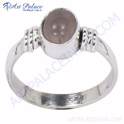 Romantic Rose Quartz Silver Ring
