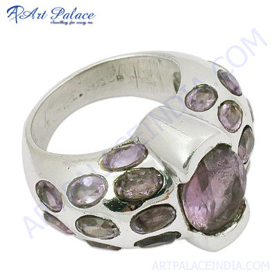 Latest Style Silver Rings With  Amethyst