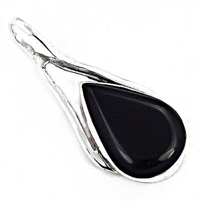 New Arrival Black Onyx Gemstone SIlver Pendant