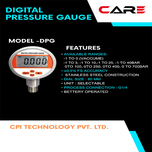 Low Cost Digital Pressure Gauge - Finishing: Polished