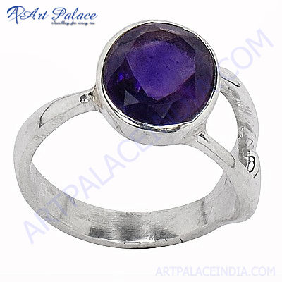 Latest Style Silver Rings With  Amethyst