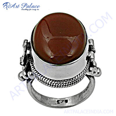 Latest Style Silver Rings With  Red onyx