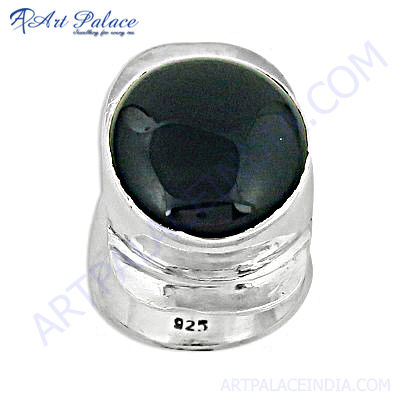 Latest Style Silver Rings With  Black Onyx