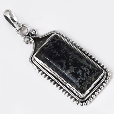 Vintage Jasper Gemstone SIlver Pendant