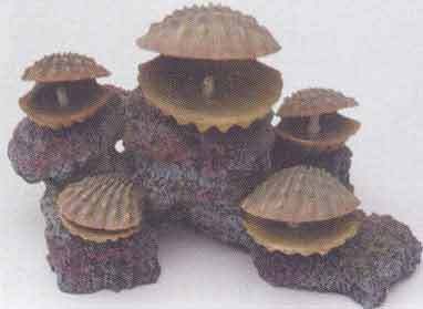 Air Operated Products - Resin, 22x18x9.5 CM, Brown | Aquaristic Decor, Five Shells, Easy Installation, Durable, Low Maintenance
