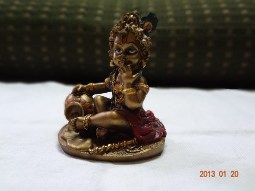 bal gopal - Resin 3 Inch Gold | Intricate Detail, Religious Significance, Decorative Statue