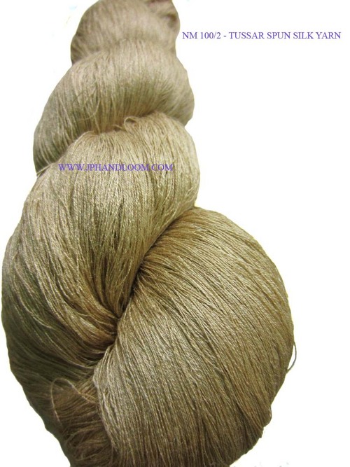 Tussar Spun Silk Yarn - 100% Silk, 2 Ply, Golden Color | Plain Texture, Refurbished Quality, Ideal for Knitting