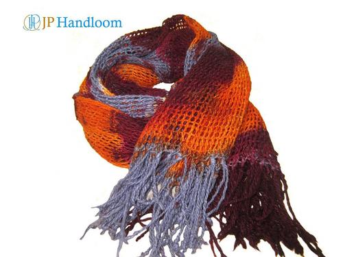 Mulberry Net Tye-Dye Scarf - Silk, Medium Length, Multicolor | Casual Wear for Daily Use, Suitable for Rainy, Spring, Summer, Winter Seasons, Female Design with Crosia Work