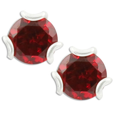 Wholesale Cheap Red Glass Gemstone Silver Earrings