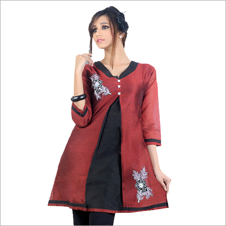 Printed Kurtis - Silk, 30" Length, Red, Floral Embroidery | Stylish Design, Comfortable Fabric, Durable Material, Perfect Fit