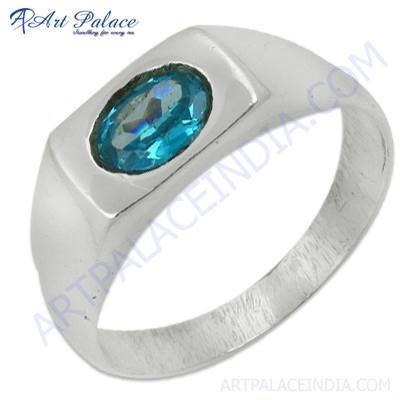 Ingenious Blue Topaz Gemstone Silver Ring