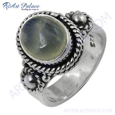 Gracious Fashion Rainbow Moonstone Silver Gemstone Ring