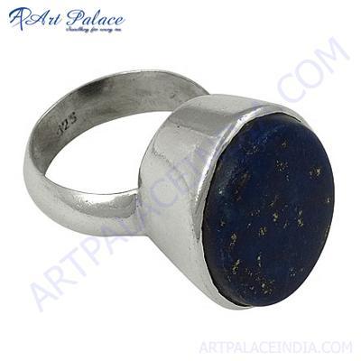 Sterling Big Lapis Lazuli Gemstone Silver Ring