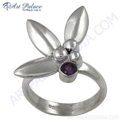 Sterling Amethyst Silver Cool Gemstone Ring