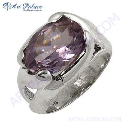 Fantastic Fashionable Amethyst Gemstone Silver Ring 