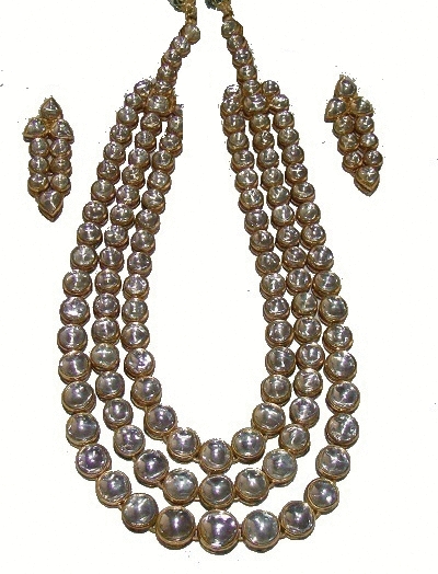3 Line Kundan Meena Set