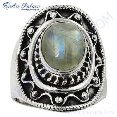 Lastest Luxury Labradorite Gemstone Silver Ring 