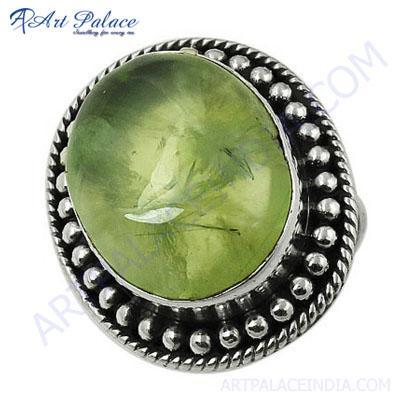Newest Style Fashion Prenite Sterling Silver Gemstone Ring