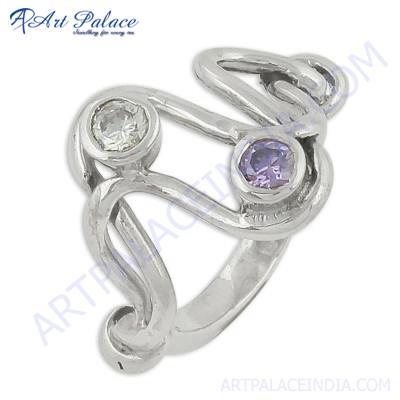 Excellent New Fashion Amethyst Silver Gemstone Ring