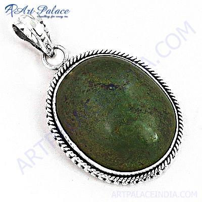 Fashion Gemstone Ruby Zoisite Silver  Pendant