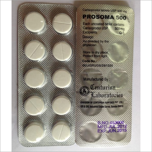 Carisoprodol Tablets 500mg By CENTURION REMEDIES PRIVATE LIMITED.