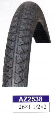 Bicycle Tire - Rubber 26x1 1/2x2 Black, Durable Reliable Smooth Ride Puncture Resistant