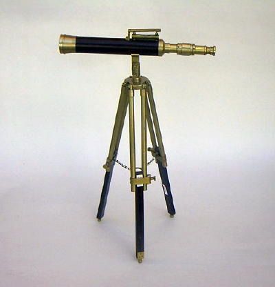 Brass Telescope with Wooden Stand 32"