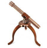 Brown Brass Telescope With Wooden Tripod Stand