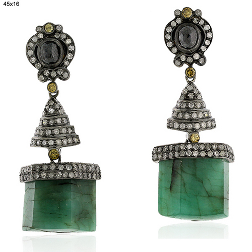 Emerald Gemstone Drop Earring