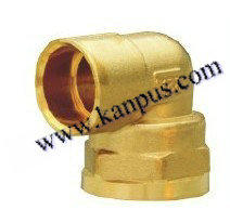 90 Degree Brass Female to Copper Elbow (brass elbow, brass fitting)