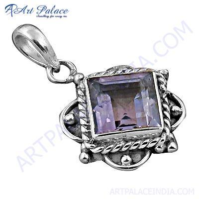 Fastival Designer Amethyst Gemstone Silver Pendant