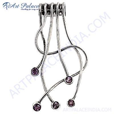 Newest Style Amethyst Gemstone Silver Pendant