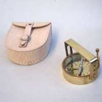 Nautical Brass Clinometer Compass With Case