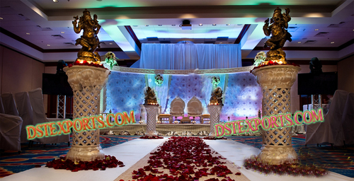 Wedding Aisle Way New Lighted Pillars - Fiber, 7ft Height, Off-White, LED 12V | Elegant Design, Durable, Versatile Wedding Decor