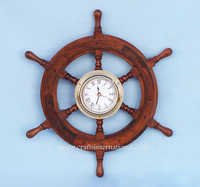 Wooden Ship Wheel Clock