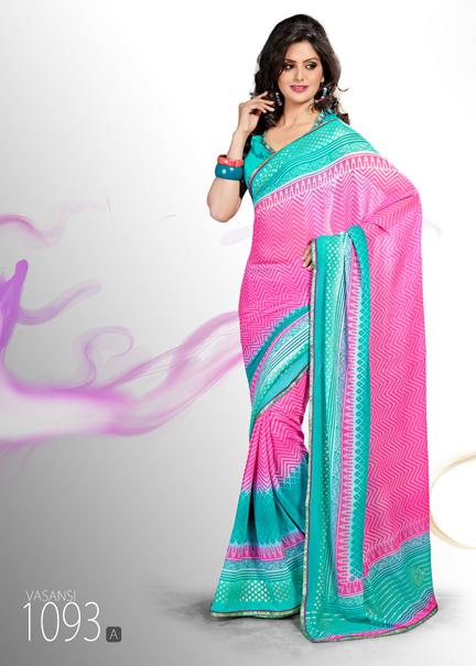 Saree - Silk, 5.5 Meters, Pink | Elegant Design, Soft Fabric, Border Cutwork, Vibrant Colors