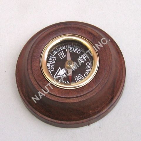 Nautical Brass Wooden Compass