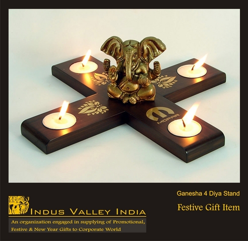 Ganesh 4 Diya Stand