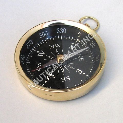 Nautical Brass Pocket Flat Compass